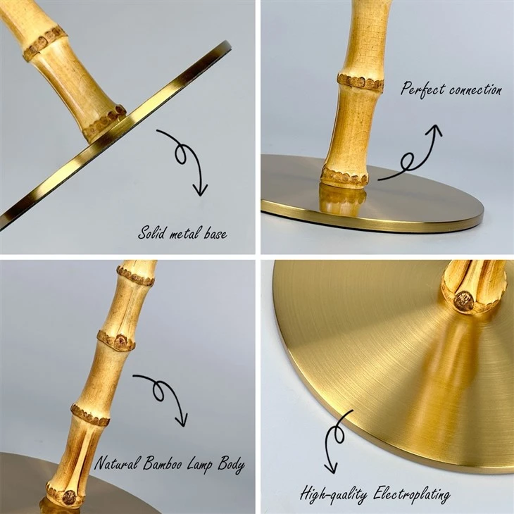 Cordless Rechargeable Bamboo Table Lamp high quality